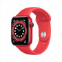 Apple Watch Series 6, 44 мм, алюминий красного цвета, спортивный ремешок красного цвета