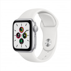 Apple Watch SE, 40 мм, алюминий серебристого цвета, спортивный ремешок белого цвета