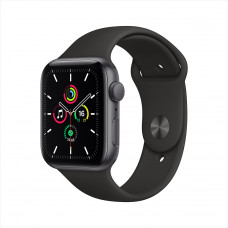 Apple Watch SE, 44 мм, алюминий цвета «серый космос», спортивный ремешок черного цвета