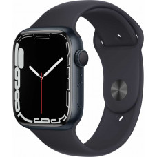 Apple Watch Series 7, 45 мм, алюминий цвета «тёмная ночь», спортивный ремешок «тёмная ночь»