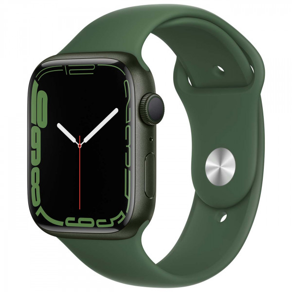 б/у Apple Watch Series 7, 45 мм, алюминий зеленого цвета, спортивный ремешок «зелёный клевер»