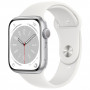 Apple Watch Series 8, 41 мм, алюминий серебристого цвета, спортивный ремешок белого цвета