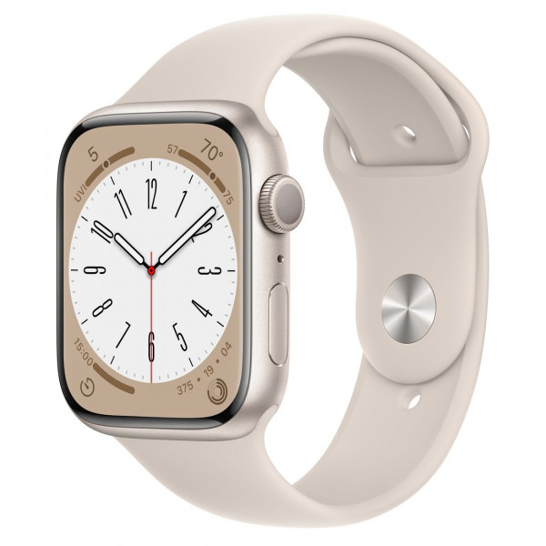 Apple Watch Series 8, 41 мм, алюминий цвета «сияющая звезда», спортивный ремешок «сияющая звезда»