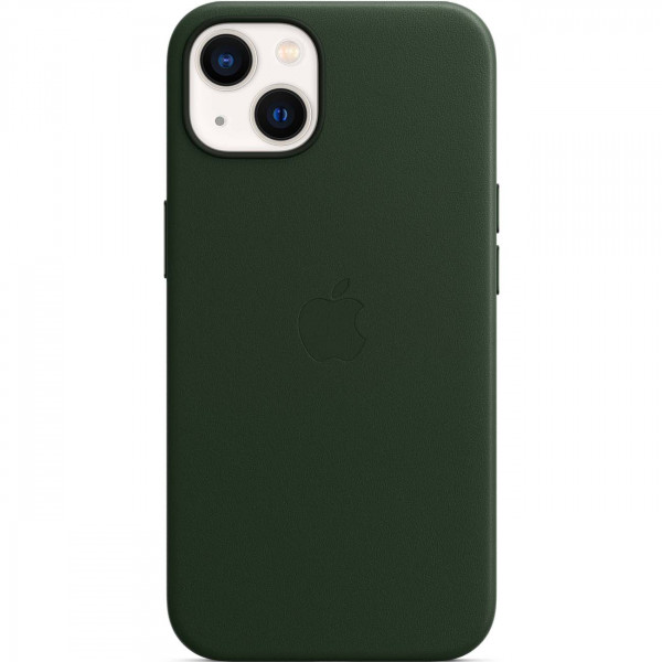 Чехол Apple Leather Case для Apple iPhone 13 with MagSafe зеленый (Sequoia Green)
