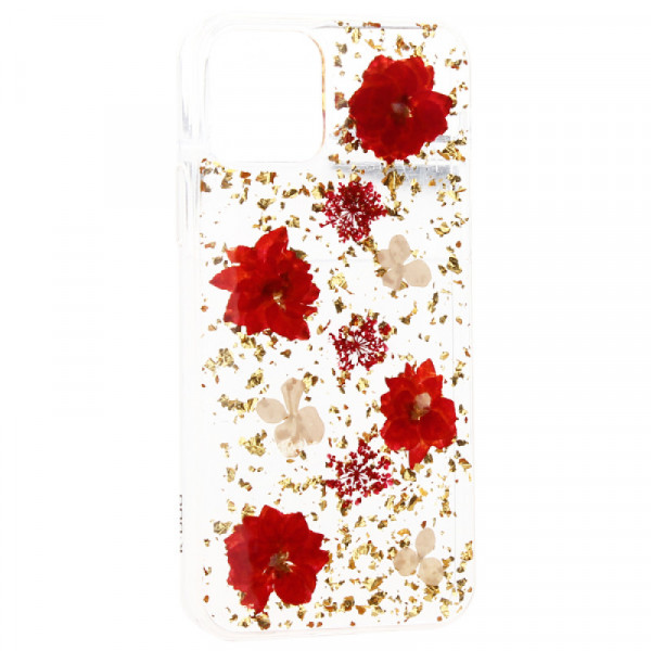 Чехол K-Doo Case FLOWERS для Apple iPhone 11 красный (Red)