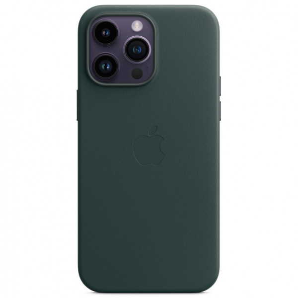 Чехол Apple Leather Case для Apple iPhone 14 Pro Max with MagSafe Зеленый (Forest Green)
