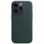 Чехол Apple Leather Case для Apple iPhone 14 Pro with MagSafe Зеленый (Forest Green)