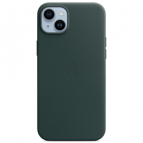 Чехол Apple Leather Case для Apple iPhone 14 Plus with MagSafe Зеленый (Forest Green)