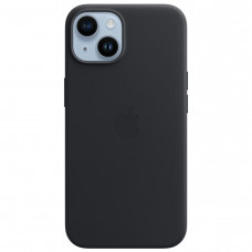 Чехол Apple Leather Case для Apple iPhone 14 with MagSafe Черный (Midnight)