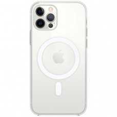 Силиконовый чехол Clear case Magnetic на iPhone 12 Pro Max, прозрачный TPU (Ice)