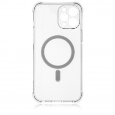 Силиконовый чехол Clear case Magnetic на iPhone 12 Pro Max, прозрачный с крышкой TPU (Ice)