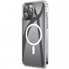 Силиконовый чехол Clear case Magnetic на iPhone 13 Pro Max, прозрачный TPU (Ice)