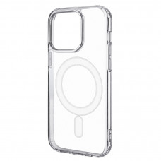 Силиконовый чехол Clear case Magnetic на iPhone 14 Pro Max, прозрачный TPU (Ice)