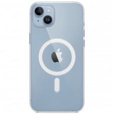 Силиконовый чехол Clear case Magsafe на iPhone 14 Plus, прозрачный TPU (Ice)