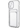 Чехол прозрачный TPU Card Case с картхолдером на iPhone 14  (Ice)