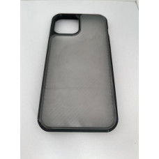 Чехол прозрачный TPU Case на iPhone 14 (Ash, черный ребристый)