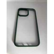 Чехол прозрачный TPU Case на iPhone 14 Pro v2 (Olive Green)
