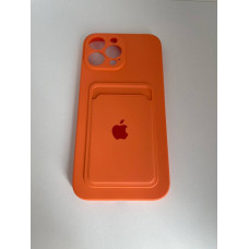 Чехол Silicone Case на iPhone 14 с CardHolder (Orange)