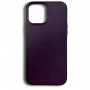 Чехол кожаный на iPhone 15 pro max MagSafe Leather Case (Deep Purple)