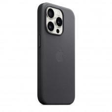 Чехол кожаный на iPhone 15 pro max MagSafe Leather Case (Black)