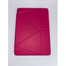 Защитный чехол Logfer на iPad 10.2 малиновый кожзам