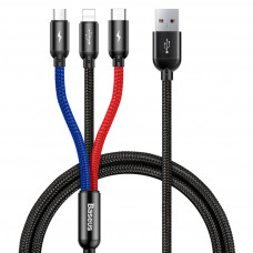 Кабель Baseus Three Primary Colors (3 IN 1 USB - TYPE-C - Lightning - Micro)