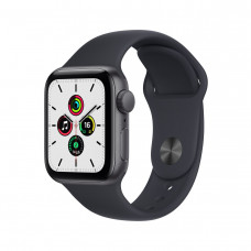 Б/У Apple Watch SE, 40 мм, алюминий цвета «серый космос», спортивный ремешок черного цвета