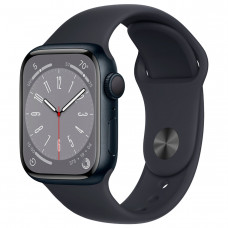 Б/У Apple Watch Series 8, 41 мм, алюминий цвета «тёмная ночь», спортивный ремешок «тёмная ночь»