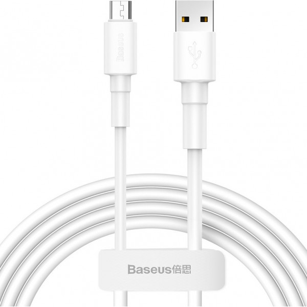 Кабель Baseus Mini White USB 2.0 A (m) - micro USB 2.0 B (m) 1м - Белый (CAMSW-02)