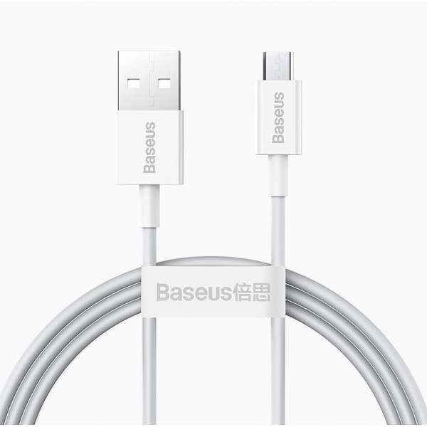 Кабель Baseus Superior Series Fast Charging USB - MicroUSB, 2А, 1 м, белый (CAMYS-02)