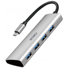 Переходник WiWU Alpha 440(4in1) USB-C to 4xUSB 3.0, GREY (A440)