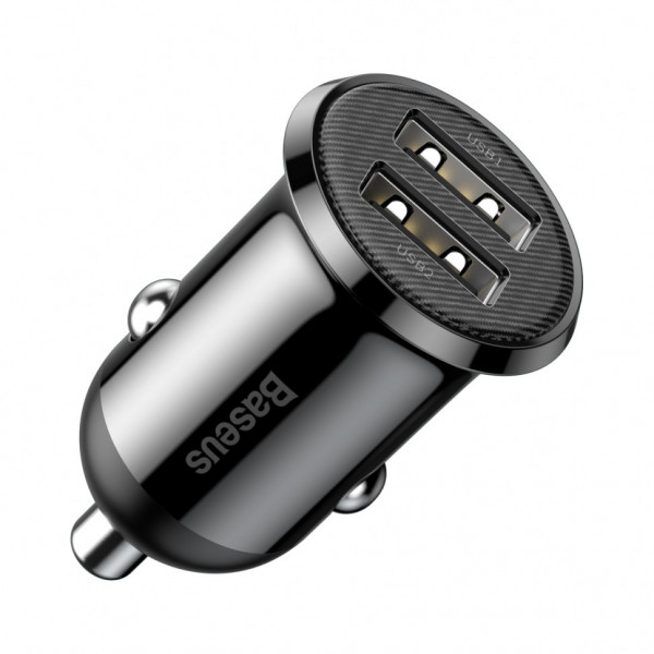 Автомобильное зарядное устройство Baseus Grain Pro Car Charger (Dual USB 4.8A ) Black, Черная (CCALLP-01)
