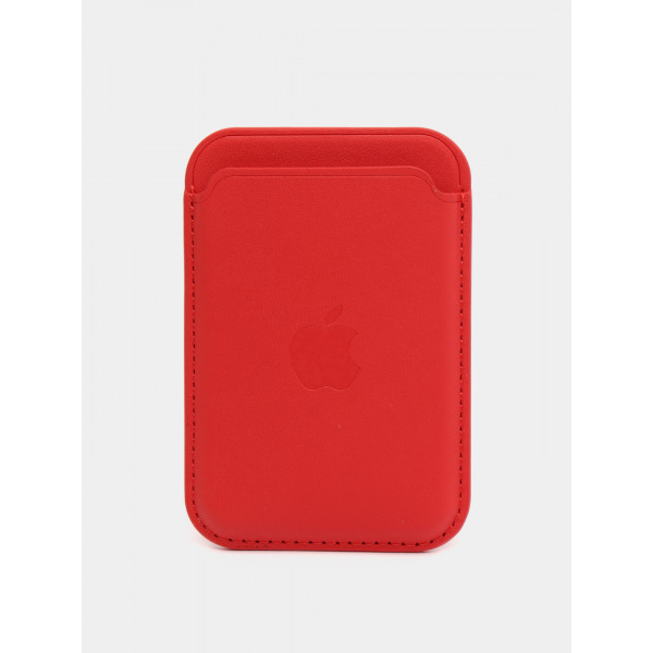 Кардхолдер для Apple iPhone Leather Wallet MagSafe Red, красный
