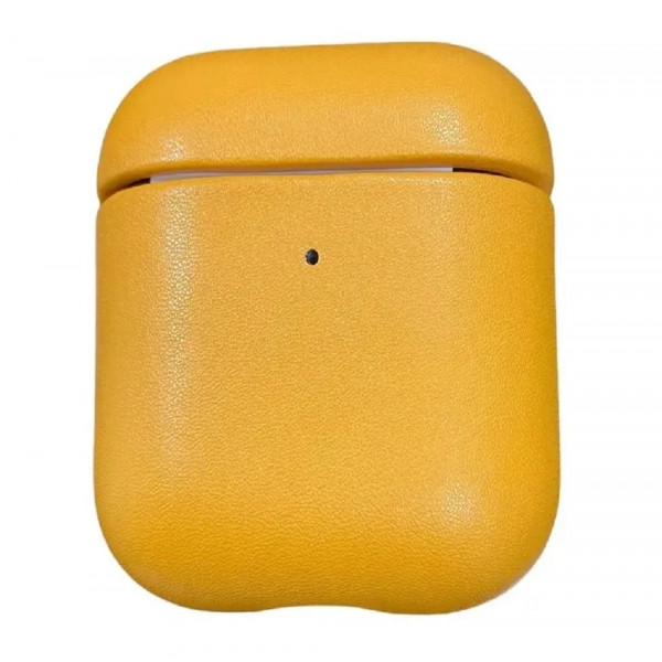 Чехол защитный K-DOO LuxCraft (PC+PU Leather) на Airpods 1/2 желтый (Yellow)