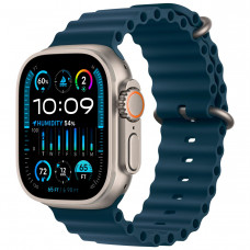 Apple Watch Ultra 2, 49 мм, титановый корпус, спортивный ремешок «полуночный океан»