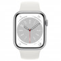 Apple Watch Series 8, 45 мм, алюминий серебристого цвета, спортивный ремешок белого цвета