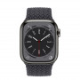 Apple Watch Series 8, 41 мм, нержавеющая сталь графитового цвета,ремешок из силиконовых нитей «тёмная ночь»