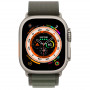Apple Watch Ultra, 49 мм, титановый корпус, спортивный ремешок зеленого цвета
