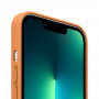 Чехол Apple Leather Case для Apple iPhone 13 Pro with MagSafe золотой апельсин (Golden Brown)