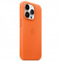 Чехол Apple Leather Case для Apple iPhone 14 Pro with MagSafe Оранжевый (Orange)
