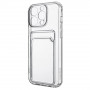 Чехол прозрачный TPU Card Case с картхолдером на iPhone 14 Pro (Ice)