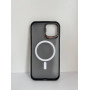 Чехол прозрачный TPU Case на iPhone 14 Plus c клипсой и Magsafe (Dark Ash)