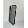Чехол прозрачный TPU Case на iPhone 14 Plus c клипсой и Magsafe (Dark Ash)