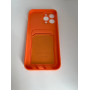 Чехол Silicone Case на iPhone 14 с CardHolder (Orange)