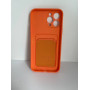 Чехол Silicone Case на iPhone 14 Pro с CardHolder (Orange)