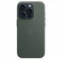 Чехол кожаный на iPhone 15 pro MagSafe Leather Case (Green)