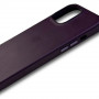 Чехол кожаный на iPhone 15 pro MagSafe Leather Case (Deep Purple)