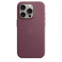 Чехол кожаный на iPhone 15 pro MagSafe Leather Case (Vinous)