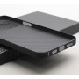 Чехол Карбоновый для iPhone 15 Pro, Black-blue (Черно-синий)