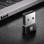 Переходник USB Type-C (f) - USB 2.0 A (m) Baseus Exquisite - Black черный (CATJQ-A01)